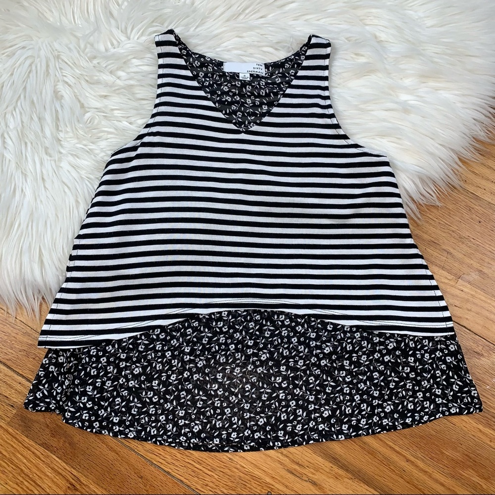 Ten Sixty Sherman Girls Flowing Semi-Sheer V-Neck